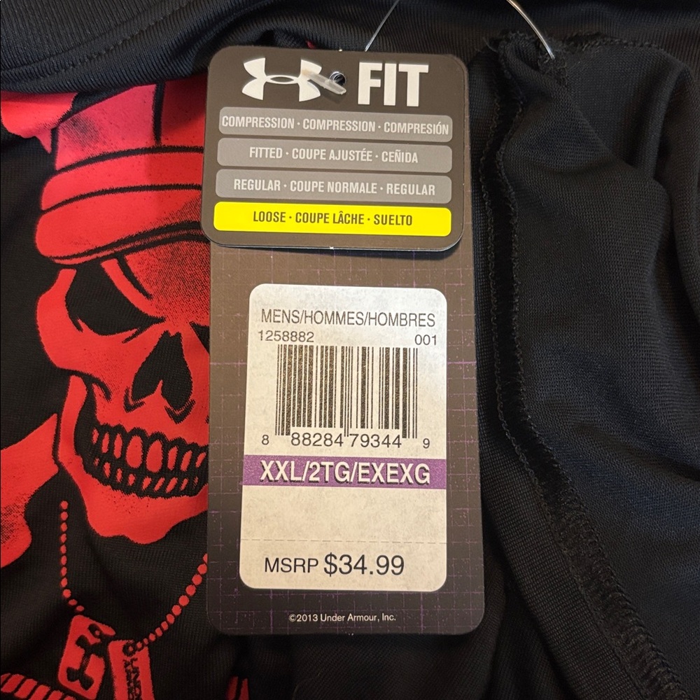 NEW Under Armour Black Tee with Red Semper Fidelis Design XXL loose - Picture 4 of 4